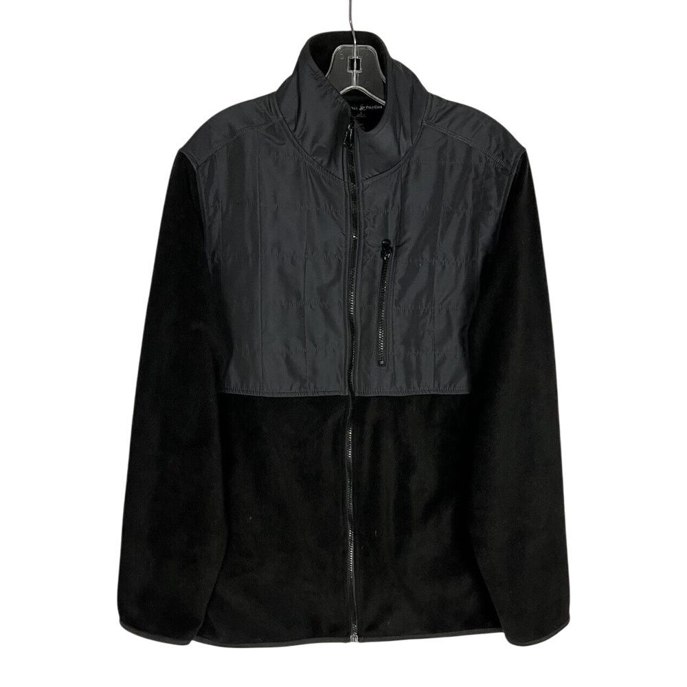 Men's Beverly Hills Polo Club Full Zip Fleece‎ Jacket Black Size L Zippers Up